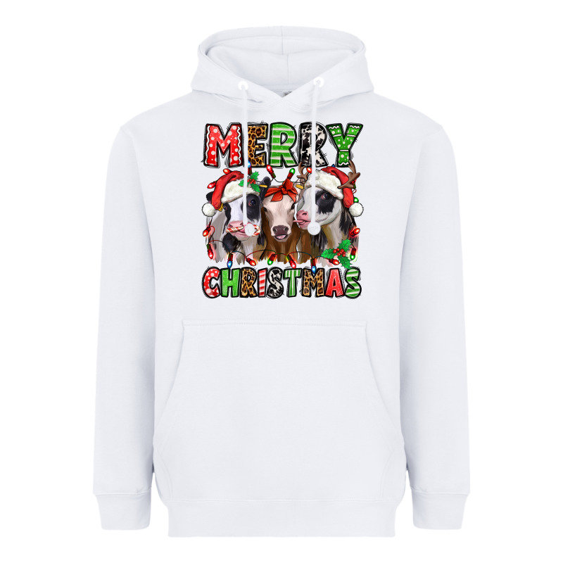Merry Christmas Heifers Heavyweight Hoodie by Jasminsmagicworld | Teevron