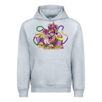 Heather Grey Mardi Gras pig Urban Hoodie - LillyAllenDesigns