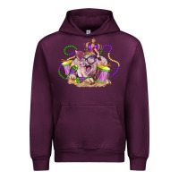 Mauve Wine Mardi Gras pig Urban Hoodie - LillyAllenDesigns