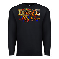 Black Love My Hero Firefighter Premium Sweatshirt - LillyAllenDesigns