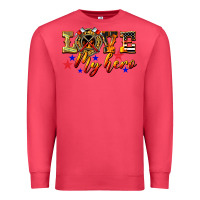 Cardinal Love My Hero Firefighter Premium Sweatshirt - LillyAllenDesigns