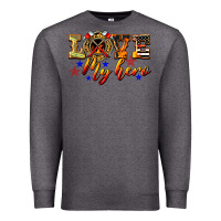 Charcoal Heather Love My Hero Firefighter Premium Sweatshirt - LillyAllenDesigns