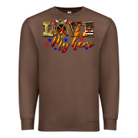 Chestnut Love My Hero Firefighter Premium Sweatshirt - LillyAllenDesigns