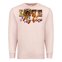 Pale Pink Love My Hero Firefighter Premium Sweatshirt - LillyAllenDesigns