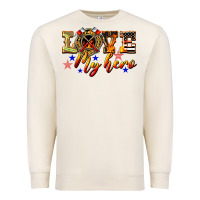 Sandshell Love My Hero Firefighter Premium Sweatshirt - LillyAllenDesigns