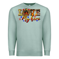 Seafoam Love My Hero Firefighter Premium Sweatshirt - LillyAllenDesigns