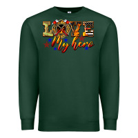Sports Green Love My Hero Firefighter Premium Sweatshirt - LillyAllenDesigns