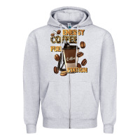 Heather Grey energy coffee fuel station Zipper Hoodie - Artiststas