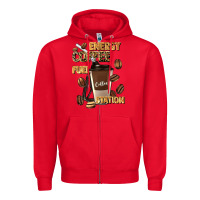 Red energy coffee fuel station Zipper Hoodie - Artiststas