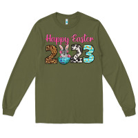 Army Green Happy Easter 2023 Easter Day Long Sleeve Tee - Neo Western
