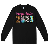 Black Happy Easter 2023 Easter Day Long Sleeve Tee - Neo Western