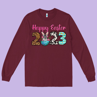 Happy Easter 2023 Easter Day Long Sleeve Tee Designed By Neo Western