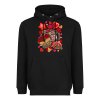 Black valentines day skeleton Heavyweight Hoodie - NancyCooperArtShop