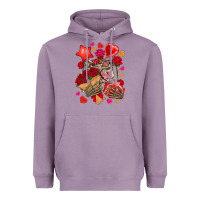 Lavender valentines day skeleton Heavyweight Hoodie - NancyCooperArtShop
