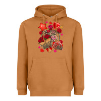 Meerkat valentines day skeleton Heavyweight Hoodie - NancyCooperArtShop