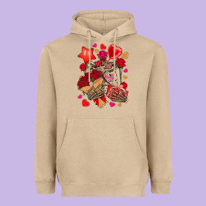 Valentines Day Skeleton Heavyweight Hoodie Designed By Nancycooperartshop