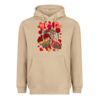 Mushroom valentines day skeleton Heavyweight Hoodie - NancyCooperArtShop
