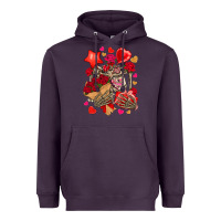 Plum valentines day skeleton Heavyweight Hoodie - NancyCooperArtShop