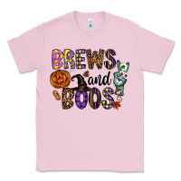 Bubblegum Pink Brews And Boos Classic Tee - CowhideDigitalArt