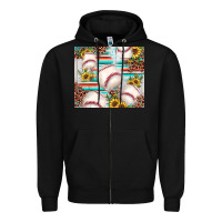 Black baseball leopard sunflower Zipper Hoodie - JahusDesignShop