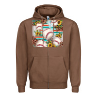 Chestnut baseball leopard sunflower Zipper Hoodie - JahusDesignShop