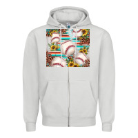 Dove Grey baseball leopard sunflower Zipper Hoodie - JahusDesignShop