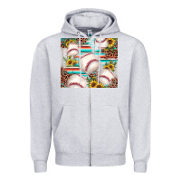 Heather Grey baseball leopard sunflower Zipper Hoodie - JahusDesignShop
