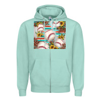 Seafoam baseball leopard sunflower Zipper Hoodie - JahusDesignShop