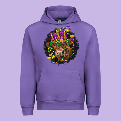 Mardi Gras Red Angus Urban Hoodie Designed By Lillyallendesigns