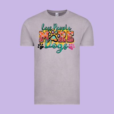 Less People More Dogs Paw Zillion Vintage Tee Designed By Zillion Design Studio