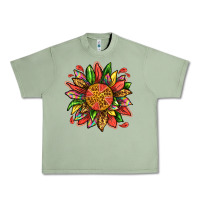 Oil Green watermelon sunflower Urban Heavy Tee - texasbilliewilder