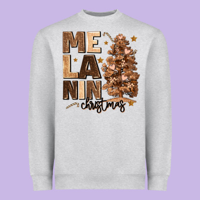 Heavyweight Sweatshirt melanin christmas with christmas tree
