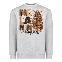 Heather Grey melanin christmas with christmas tree Heavyweight Sweatshirt - MaliasSmallBusiness