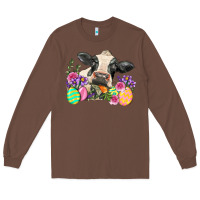 Chestnut Happy Easter Cow Easter Day Long Sleeve Tee - Neo Western