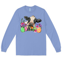 Colony Blue Happy Easter Cow Easter Day Long Sleeve Tee - Neo Western