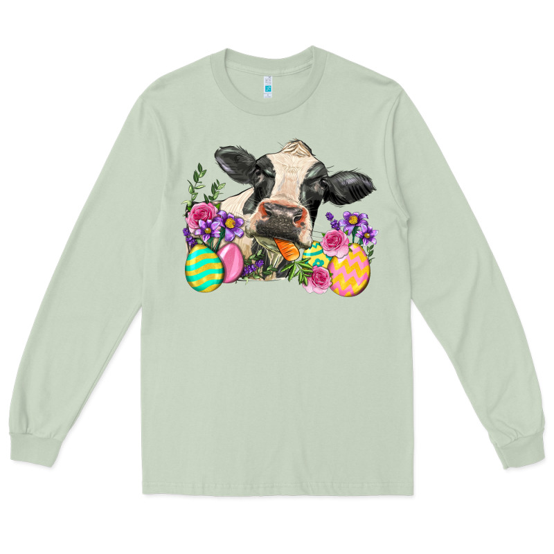 Happy Easter Cow Easter Day Long Sleeve Tee by Neo Western | Teevron