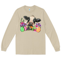 Mushroom Happy Easter Cow Easter Day Long Sleeve Tee - Neo Western