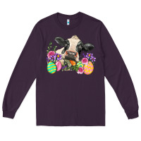 Plum Happy Easter Cow Easter Day Long Sleeve Tee - Neo Western