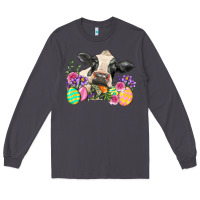 Smoke Happy Easter Cow Easter Day Long Sleeve Tee - Neo Western