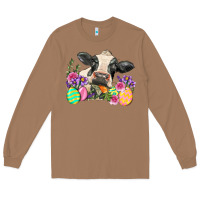Toasted Coconut Happy Easter Cow Easter Day Long Sleeve Tee - Neo Western