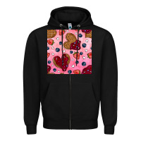 Black valentines day waffles seamless pattern Zipper Hoodie - BundleAndBundleShop