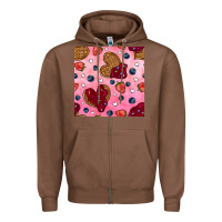 Chestnut valentines day waffles seamless pattern Zipper Hoodie - BundleAndBundleShop