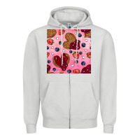 Dove Grey valentines day waffles seamless pattern Zipper Hoodie - BundleAndBundleShop