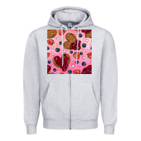 Heather Grey valentines day waffles seamless pattern Zipper Hoodie - BundleAndBundleShop