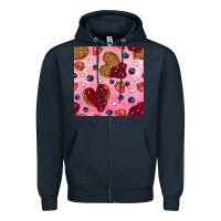 Navy valentines day waffles seamless pattern Zipper Hoodie - BundleAndBundleShop