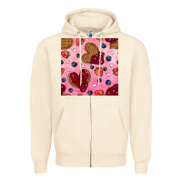Sandshell valentines day waffles seamless pattern Zipper Hoodie - BundleAndBundleShop