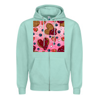 Seafoam valentines day waffles seamless pattern Zipper Hoodie - BundleAndBundleShop