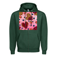 Sports Green valentines day waffles seamless pattern Zipper Hoodie - BundleAndBundleShop