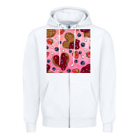 White valentines day waffles seamless pattern Zipper Hoodie - BundleAndBundleShop