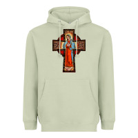 Matcha lady of guadalupe leopard cross Heavyweight Hoodie - BarkalooDesign